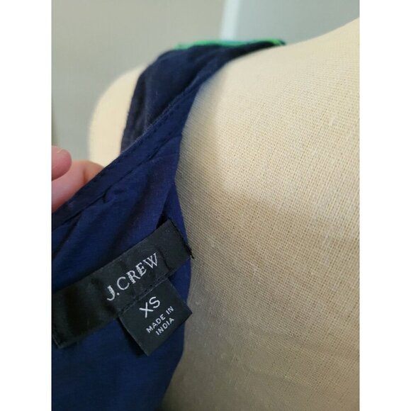 J.Crew Shift Dress Embroidered Button Back Sleeveless Blue Linen Resorts New XS - Picture 4 of 8